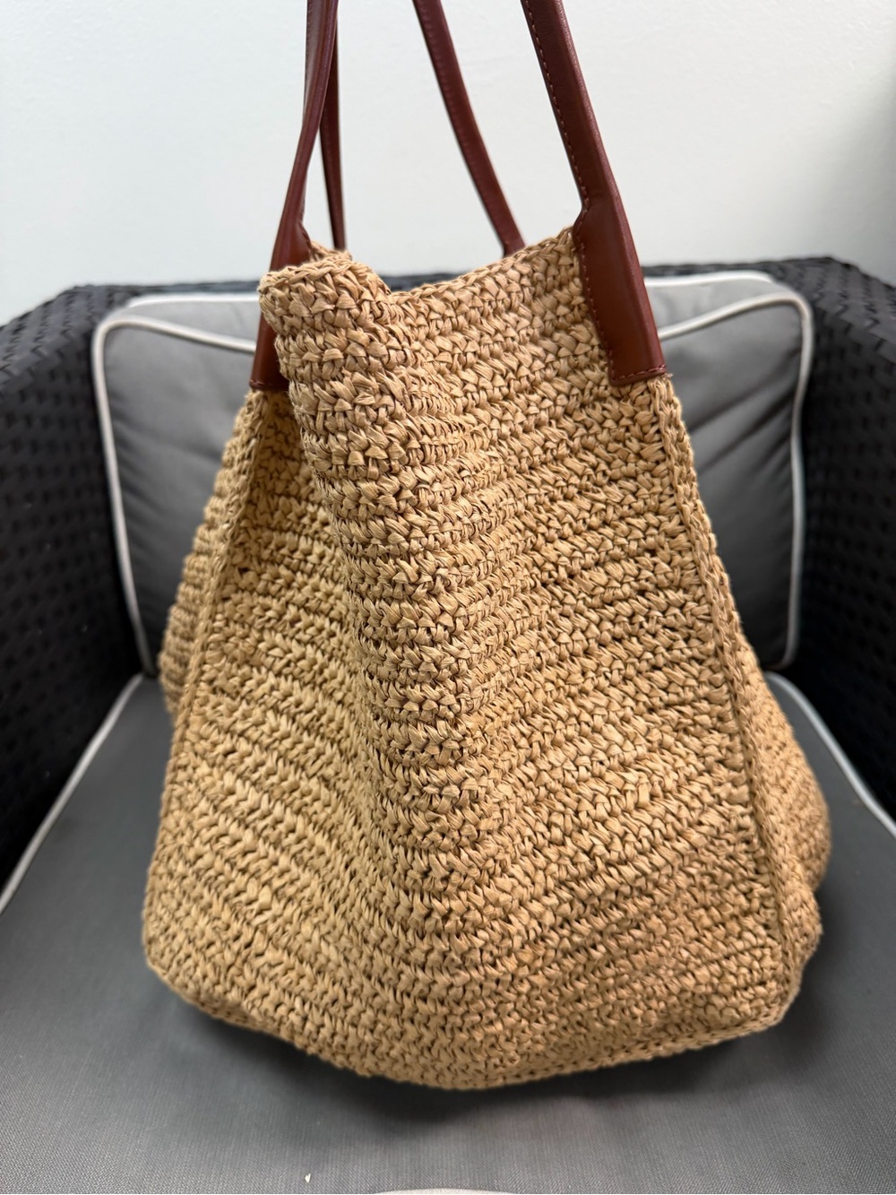 J CREW Large handknotted packable tote bag $148 - Picture 6 of 10